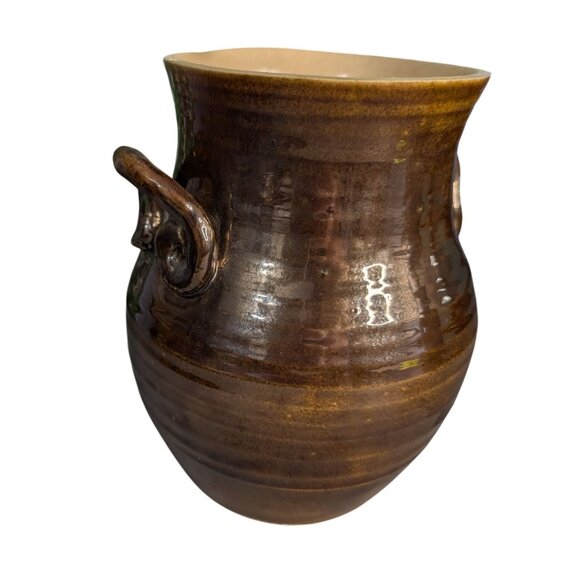 Whiskey Creek Pottery Jug Vase 8.25" Signed by S. Kammerer Brown Bronze Hand thr - Picture 2 of 13